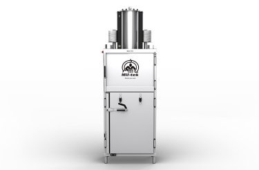 Pressa 2205S Mil-tek in acciaio inox per cartone e plastica vista frontale