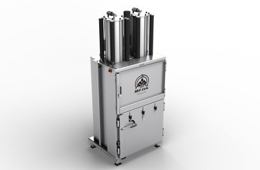 Pressa 2306S Mil-tek in acciaio inox per cartone e plastica vista angolare