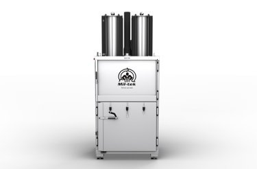 Pressa 2306S Mil-tek in acciaio inox per cartone e plastica vista frontale