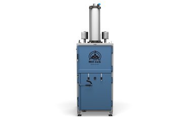 Pressa A305 Mil-tek per cartone e plastica vista frontale