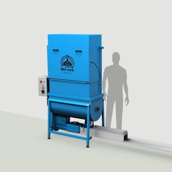 Compattatore per polistirolo Mil-tek EPS1000 con sagoma di riferimento per le dimensioni