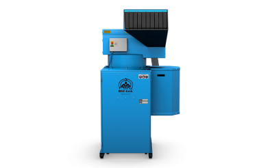 Vista frontale del trituratore industriale di bottiglie in vetro Mil-tek GC600