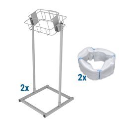 Supporto Infinity quadrato con base a pavimento e 2 ricariche di reggia