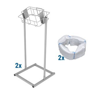 Supporto Infinity quadrato con base a pavimento e 2 ricariche di reggia