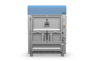 Pressa elettrica E519 per cartone e plastica, vista frontale