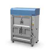 Pressa elettrica Mil-tek E519 per cartone e plastica su sfondo bianco