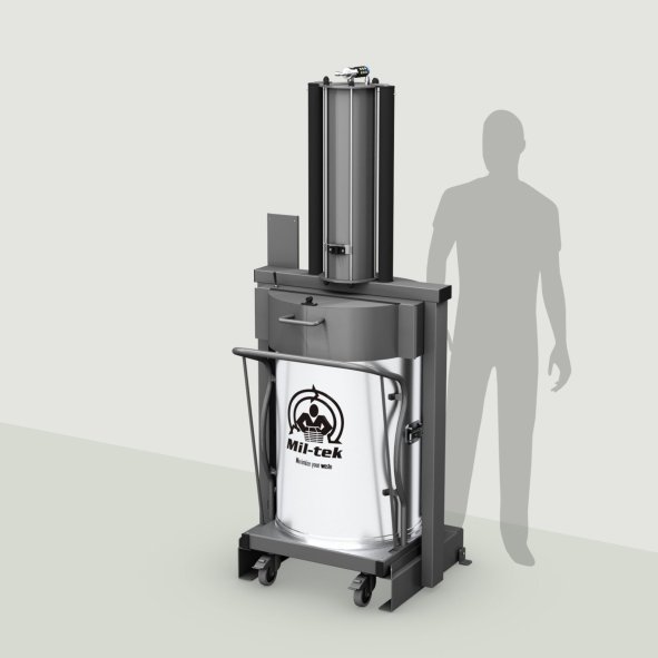 Compattatore di rifiuti XP200S con riferimento dimensionale